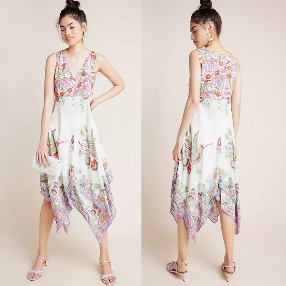Anthropologie Analise Floral Midi Dress Size 4